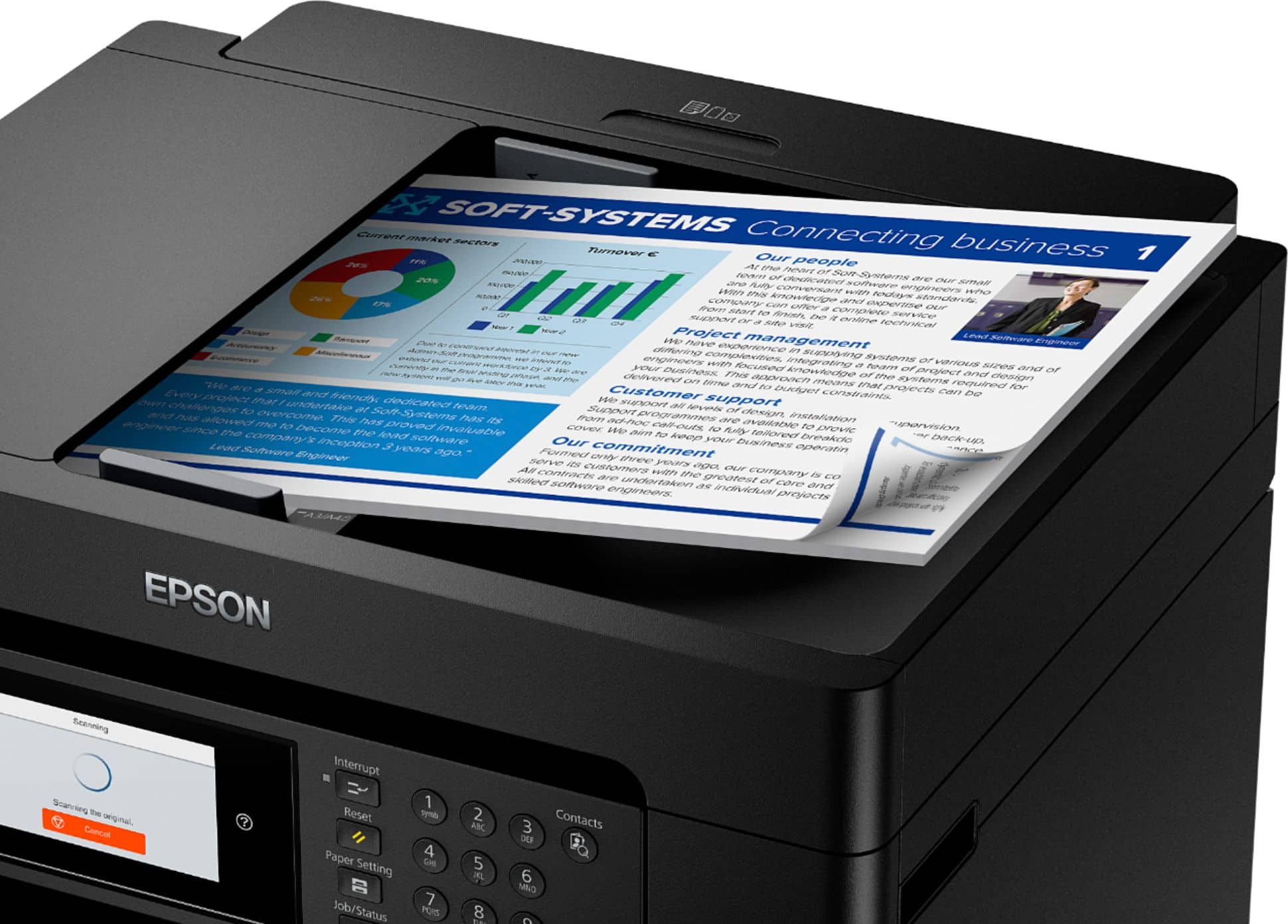 Alt View 17. Epson - WorkForce Pro WF-7840 Wireless Wide-format All-in-One Inkjet Printer - Black.