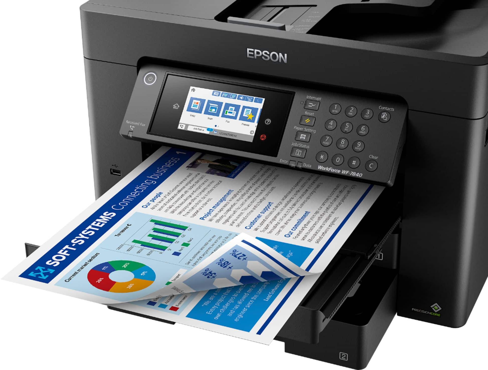 Alt View 18. Epson - WorkForce Pro WF-7840 Wireless Wide-format All-in-One Inkjet Printer - Black.