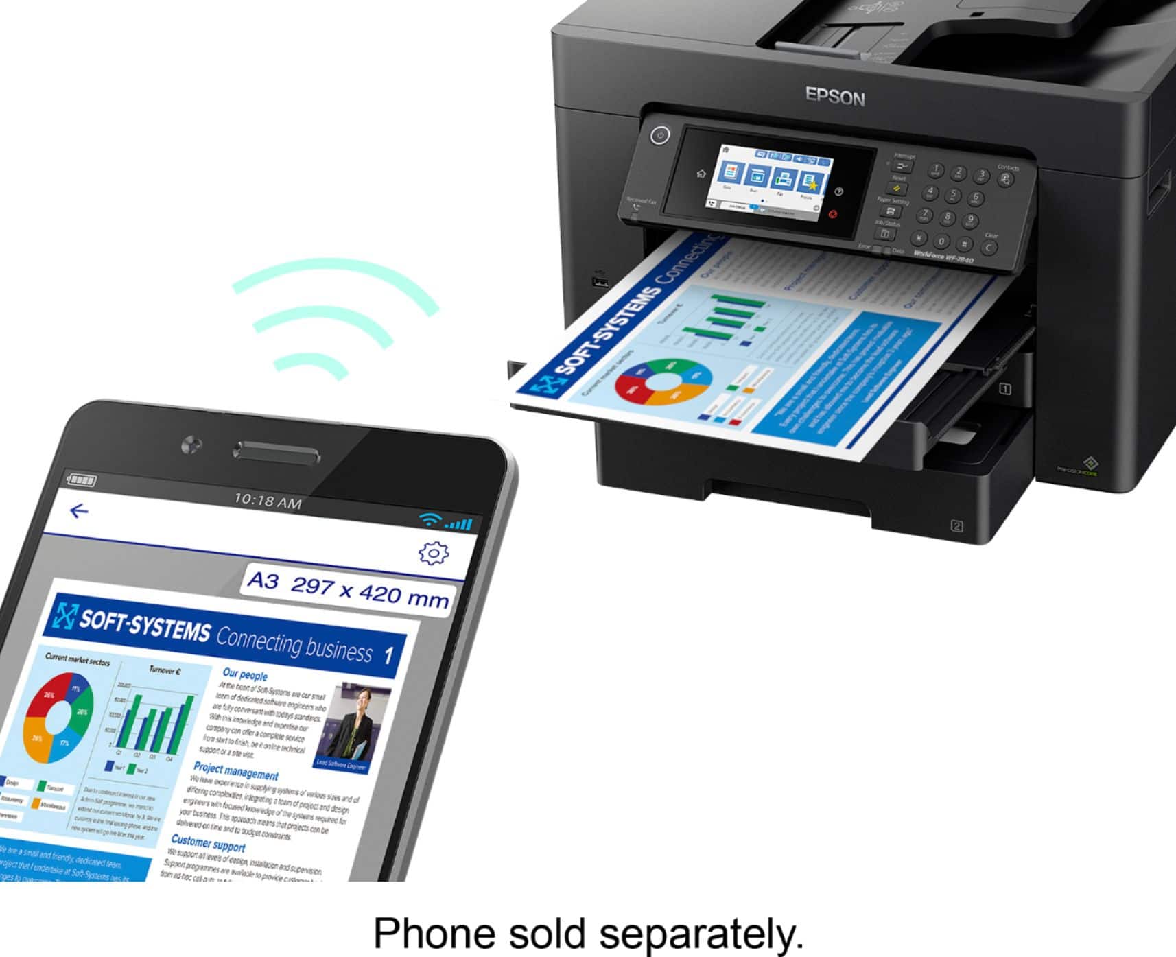 Alt View 21. Epson - WorkForce Pro WF-7840 Wireless Wide-format All-in-One Inkjet Printer - Black.