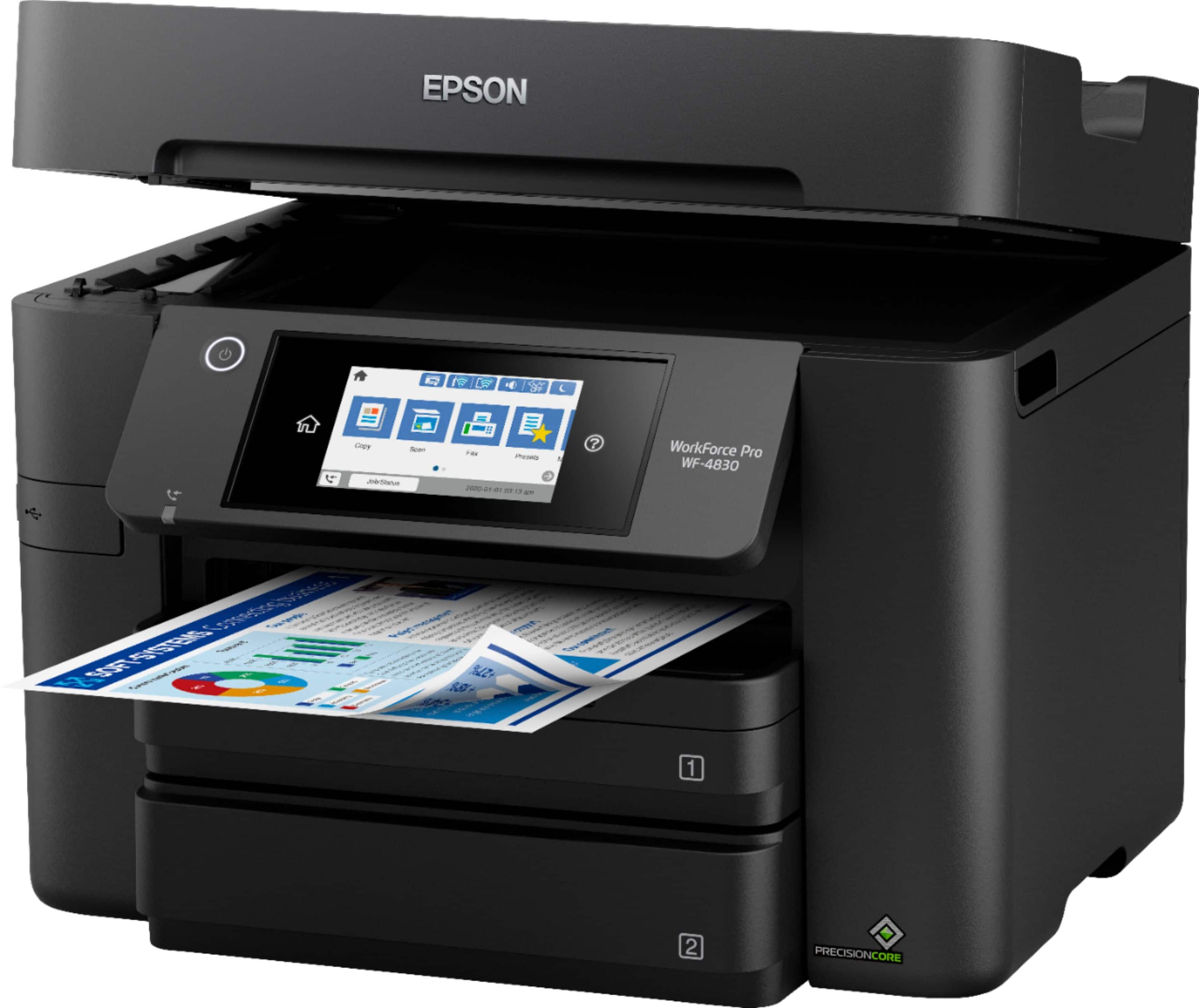 Alt View 13. Epson - WorkForce Pro WF-4830 Wireless All-in-One Printer - black.