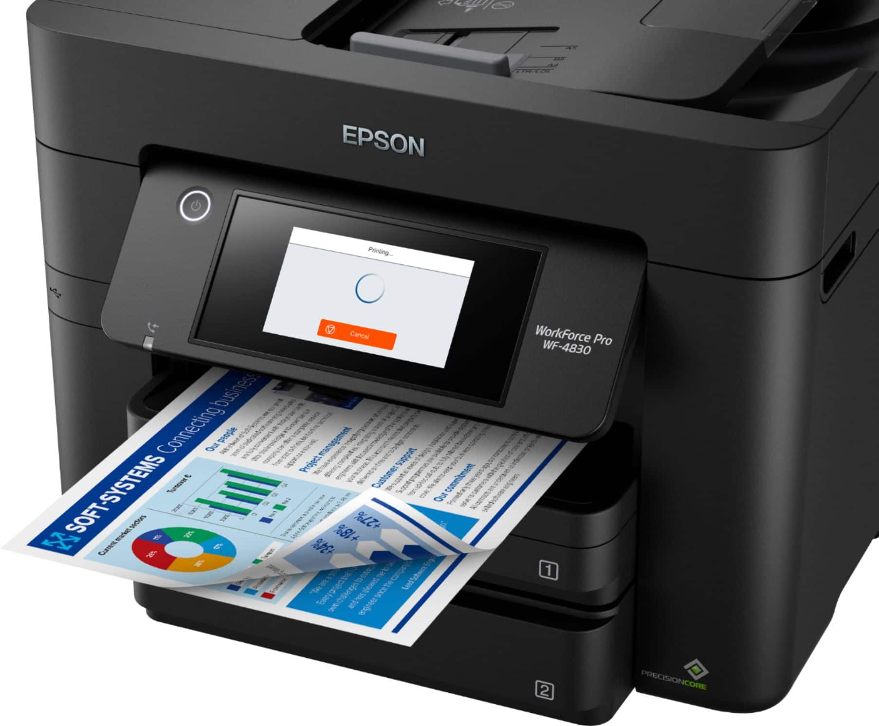 Alt View 15. Epson - WorkForce Pro WF-4830 Wireless All-in-One Printer - black.