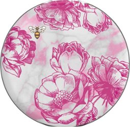 PopSockets - PopGrip Lips X Burt's Bees for Most Cell Phones - Pink Peony Marble - Front_Zoom