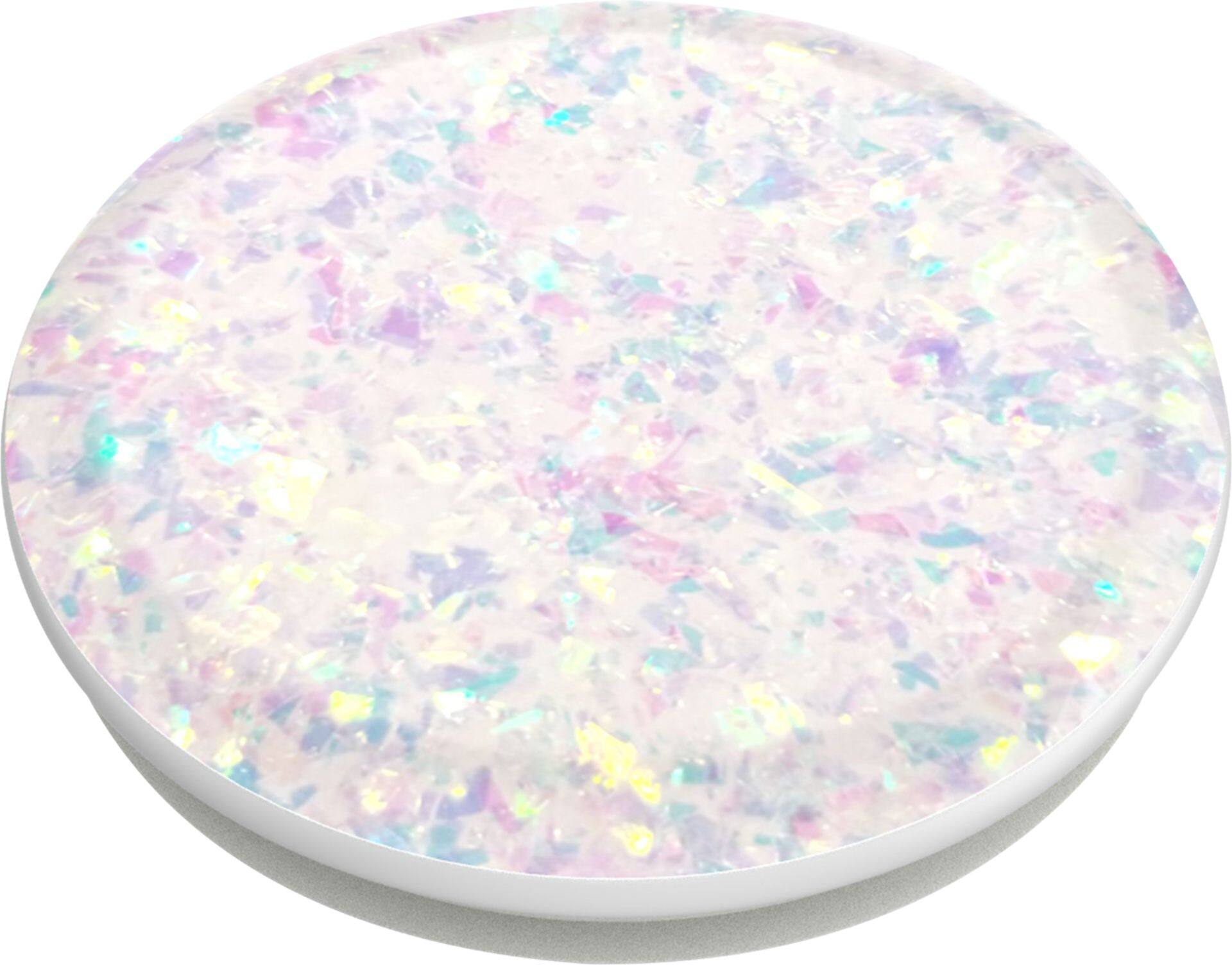 Left. PopSockets - PopGrip Premium Cell Phone Grip & Stand - Iridescent Confetti White.