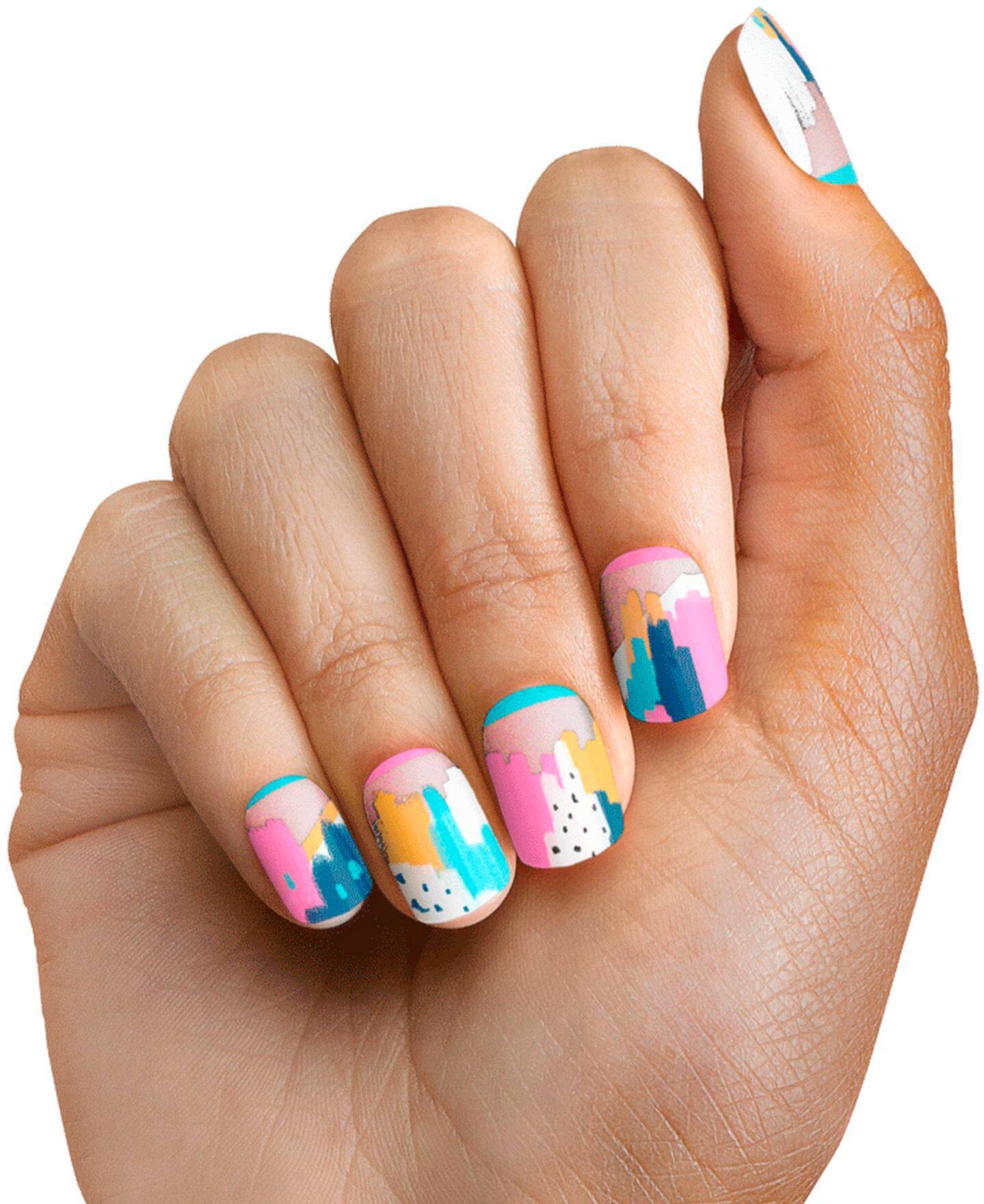 Left View: PopSockets - Nails + PopGrip for Most Cell Phones - Painterly Pastels