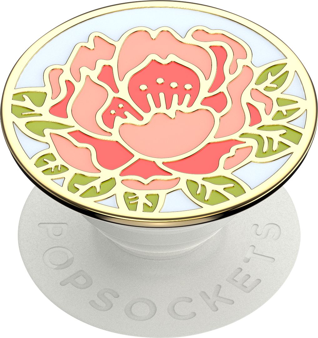 Angle View: PopSockets - PopGrip Premium Cell Phone Grip & Stand - Enamel Blooming Peony