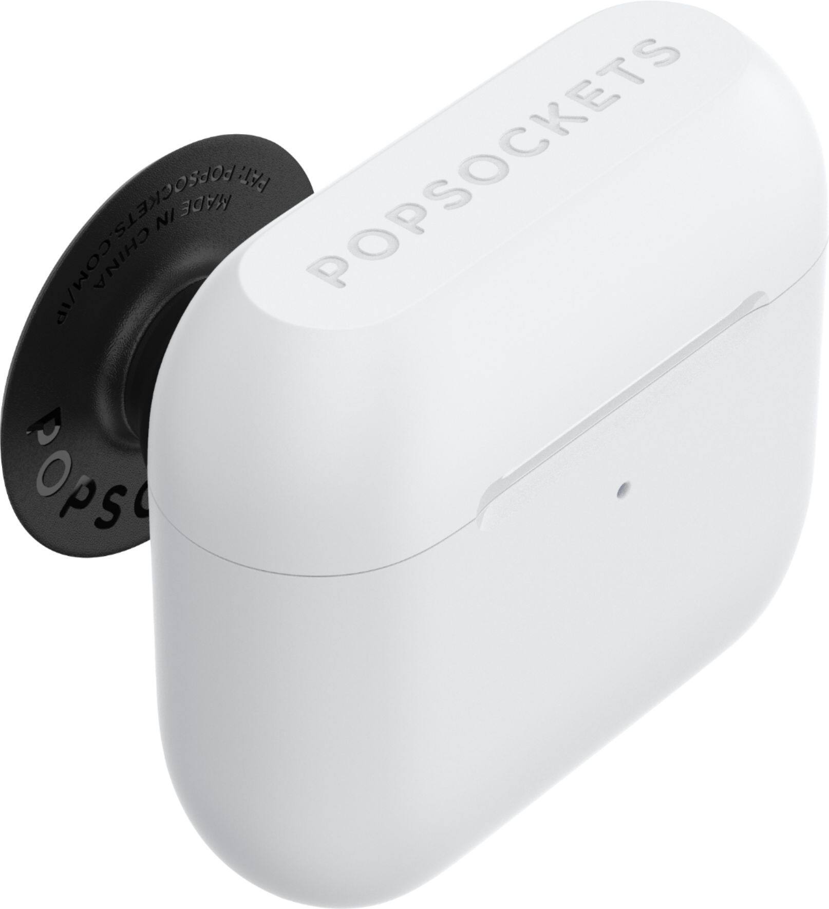 Left View: PopSockets - PopGrip Airpods Holder Pro for Most Cell Phones - White