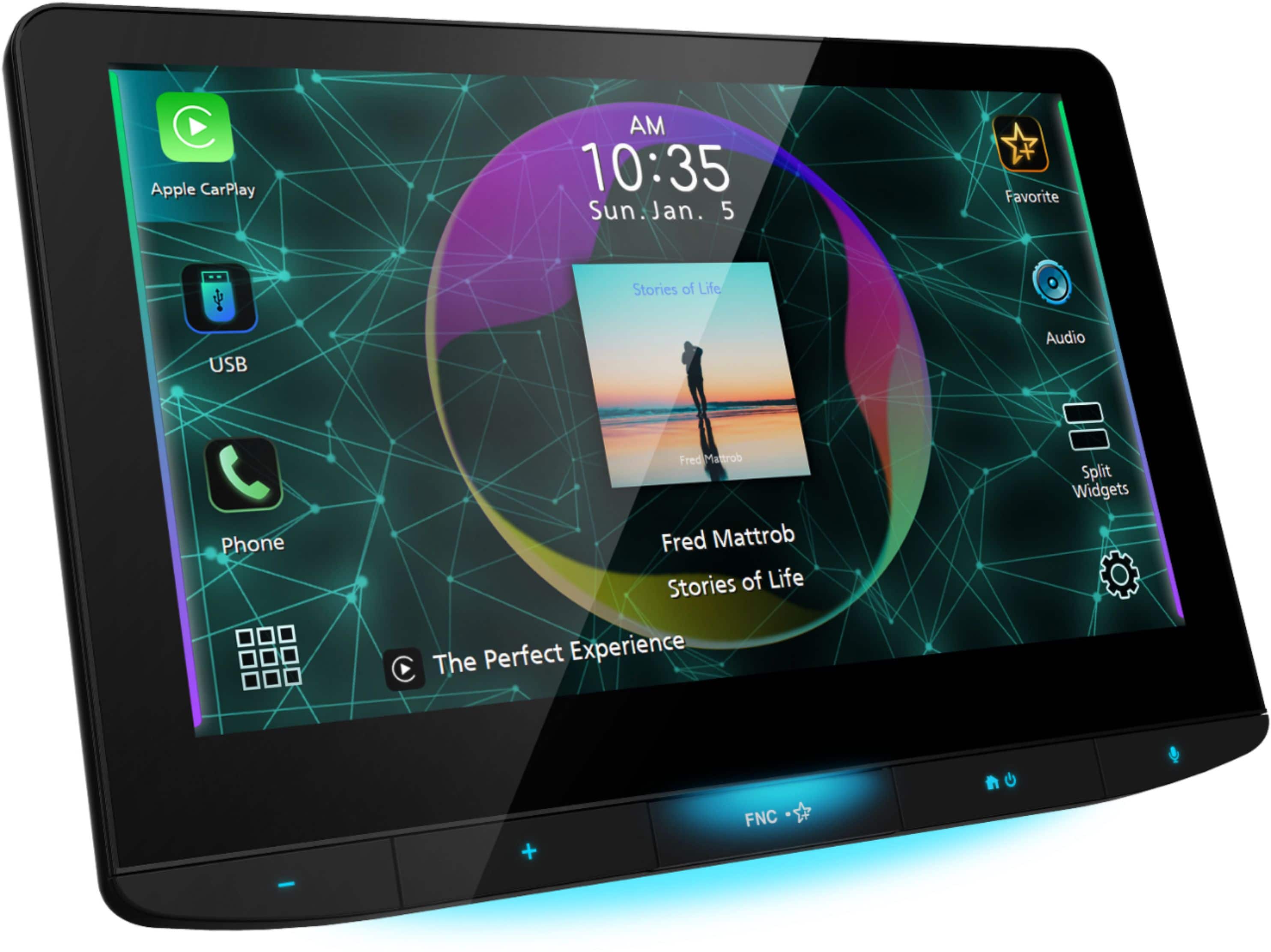 Angle. JVC - 10.1" Full HD Screen - Android Auto/Apple® CarPlay™ - Universal Double Din Fit Digital Media Receiver - Black.