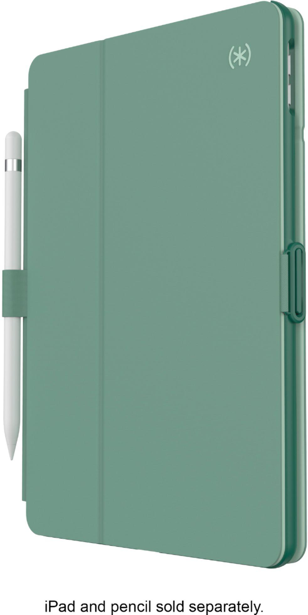 Left View: Speck - Balance Folio Case for Apple® iPad® 10.2" (7th, 8th, & 9th Gen 2021) - Fluorite Green