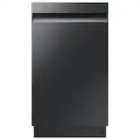 Samsung - 18" Compact Top Control Built-in Dishwasher with Stainless Steel Tub, 46 dBA - Black Stainless Steel - Front_Zoom