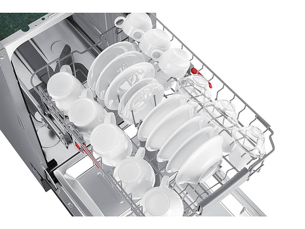 Alt View 35. Samsung - 18" Compact Top Control Built-in Dishwasher with Stainless Steel Tub, 46 dBA - Black Stainless Steel.