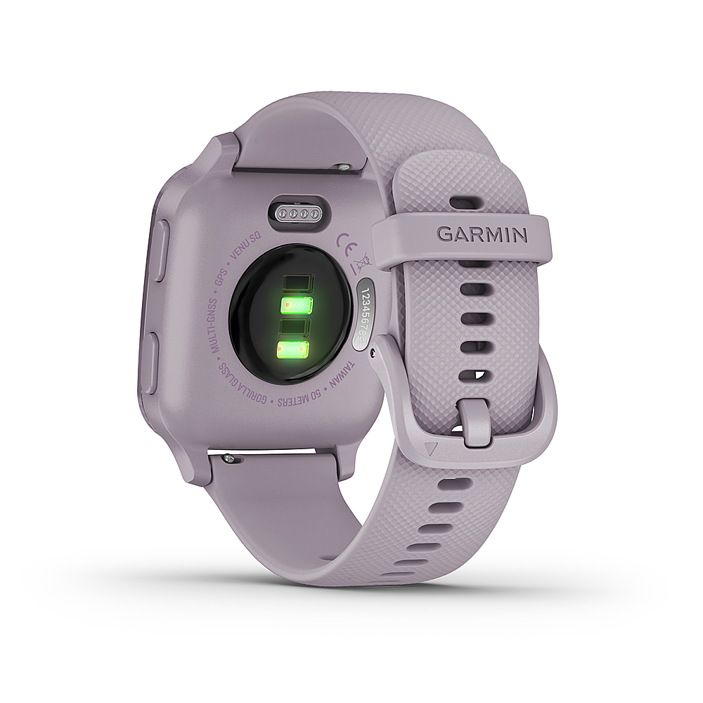 Back View: Garmin USA - Venu Sq GPS Smartwatch 33mm Fiber-Reinforced Polymer - Orchid