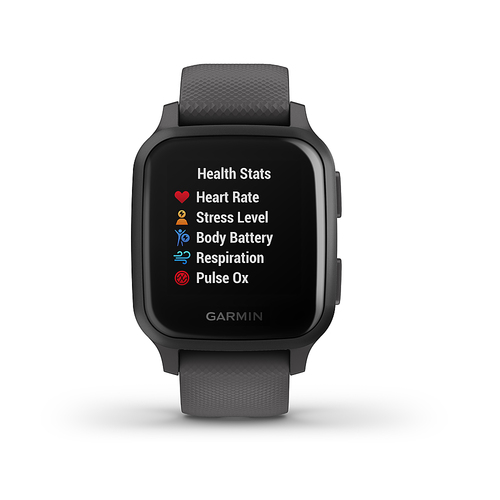 Garmin USA - Venu® Sq 20mm GPS smartwatch with all-day health monitoring - Shadow Gray