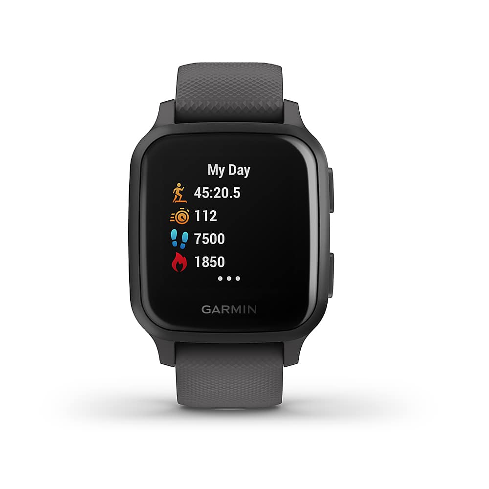 Alt View 1. Garmin - Venu Sq GPS Smartwatch 33mm Fiber-Reinforced Polymer - Shadow Gray.