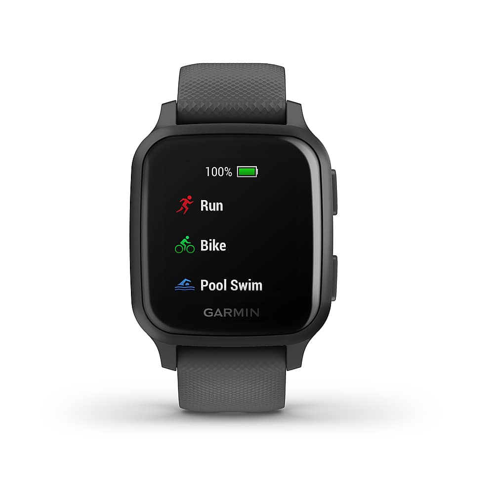 Alt View 3. Garmin - Venu Sq GPS Smartwatch 33mm Fiber-Reinforced Polymer - Shadow Gray.