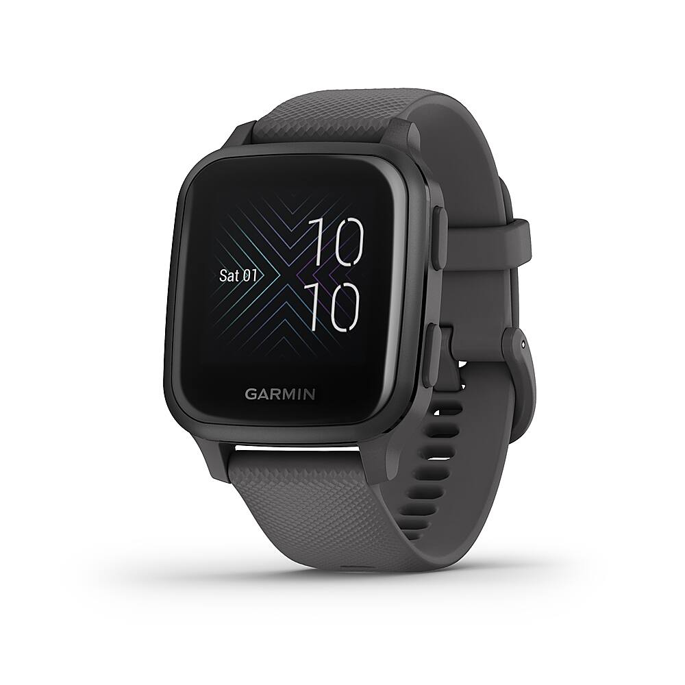 Left. Garmin - Venu Sq GPS Smartwatch 33mm Fiber-Reinforced Polymer - Shadow Gray.