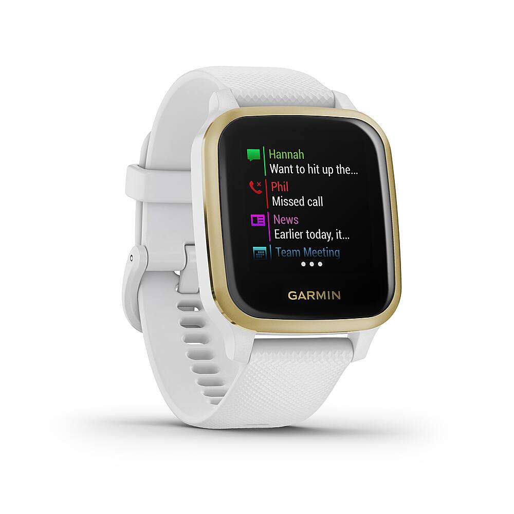 Angle. Garmin - Venu Sq GPS Smartwatch 33mm Fiber-Reinforced Polymer - White.