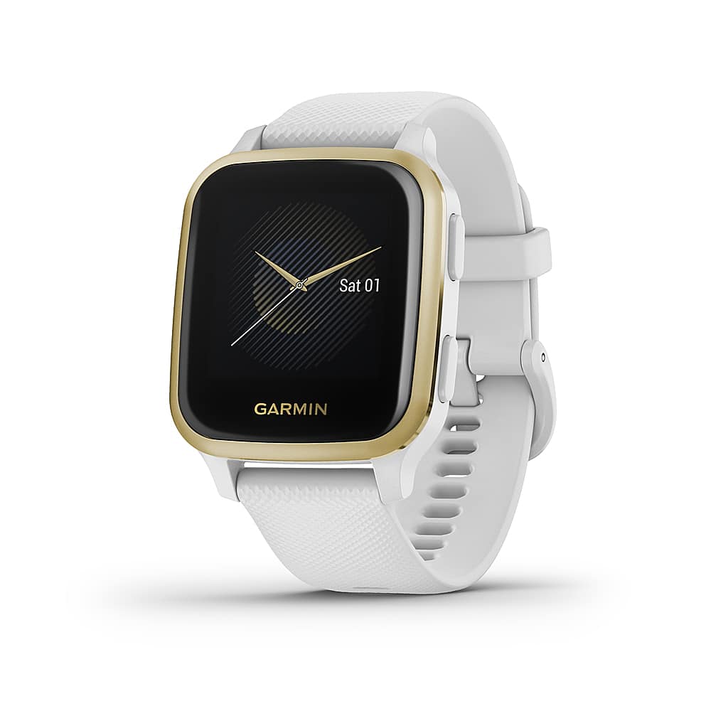 Left. Garmin - Venu Sq GPS Smartwatch 33mm Fiber-Reinforced Polymer - White.