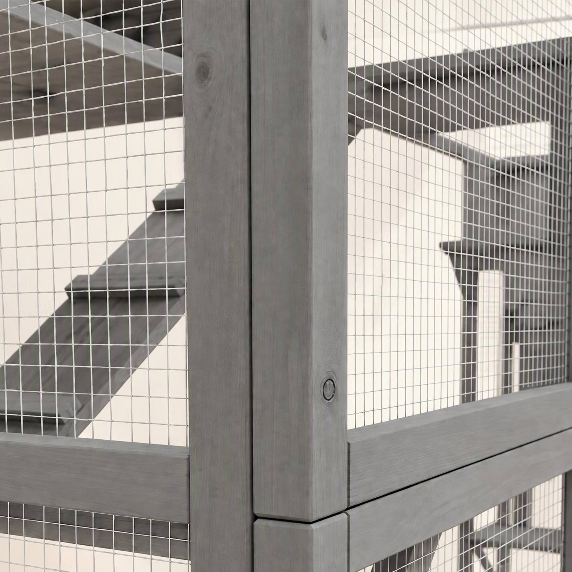 Alt View 8. Pawhut - Playground Cat Window Box Outside Enclosure for Multiple Cats w/ Shelves & Bridges.