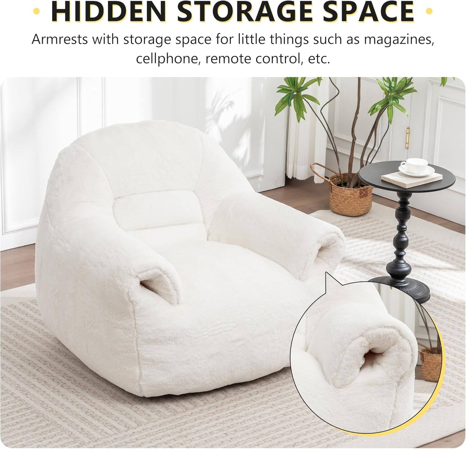 HIDDEN STORAGE SPACE  
Armrests with storage space for little things such as magazines, cellphone, remote control, etc.