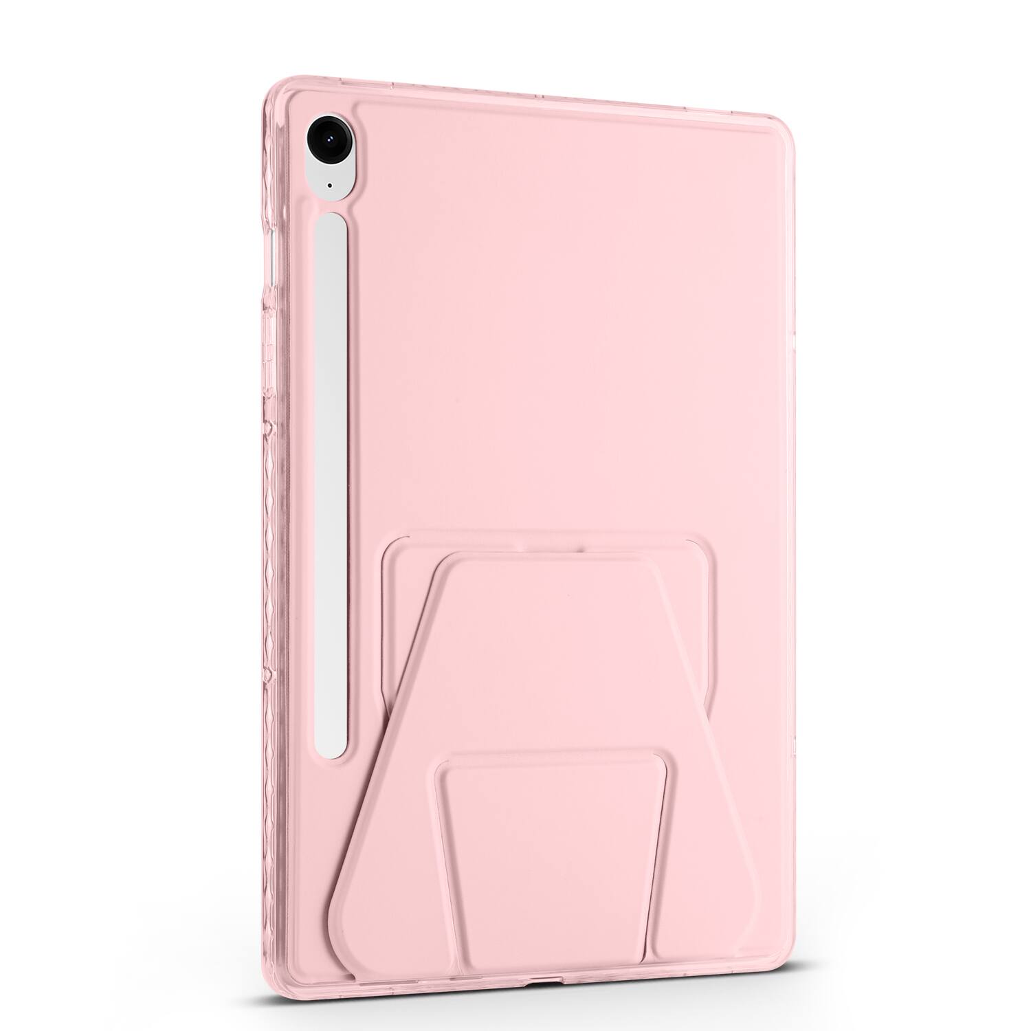 Alt View 2. Dteck - Slim Faux Leather Case for Samsung Galaxy Tab S10 FE / S10 / S9 / S9 FE,Soft Silicone Bumper Shell with Foldable Stand - Pink.