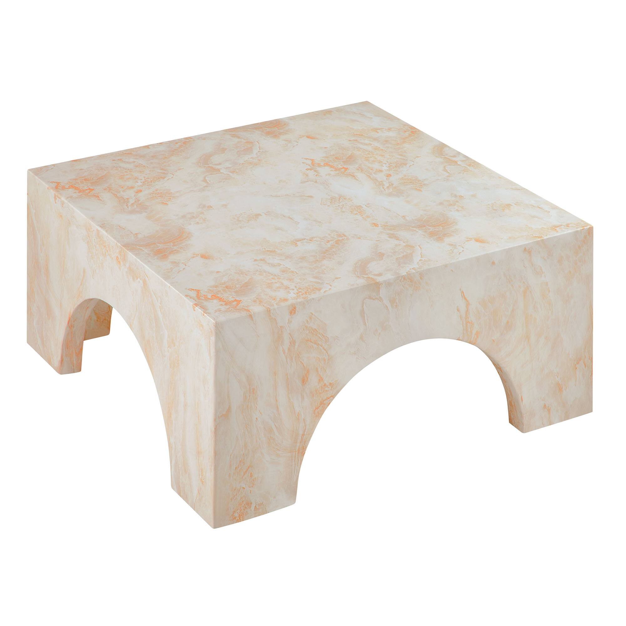 Alt View 6. Modway - Valen Indoor - Outdoor Patio Arched Concrete Coffee Table by Modway - Honey Onyx.