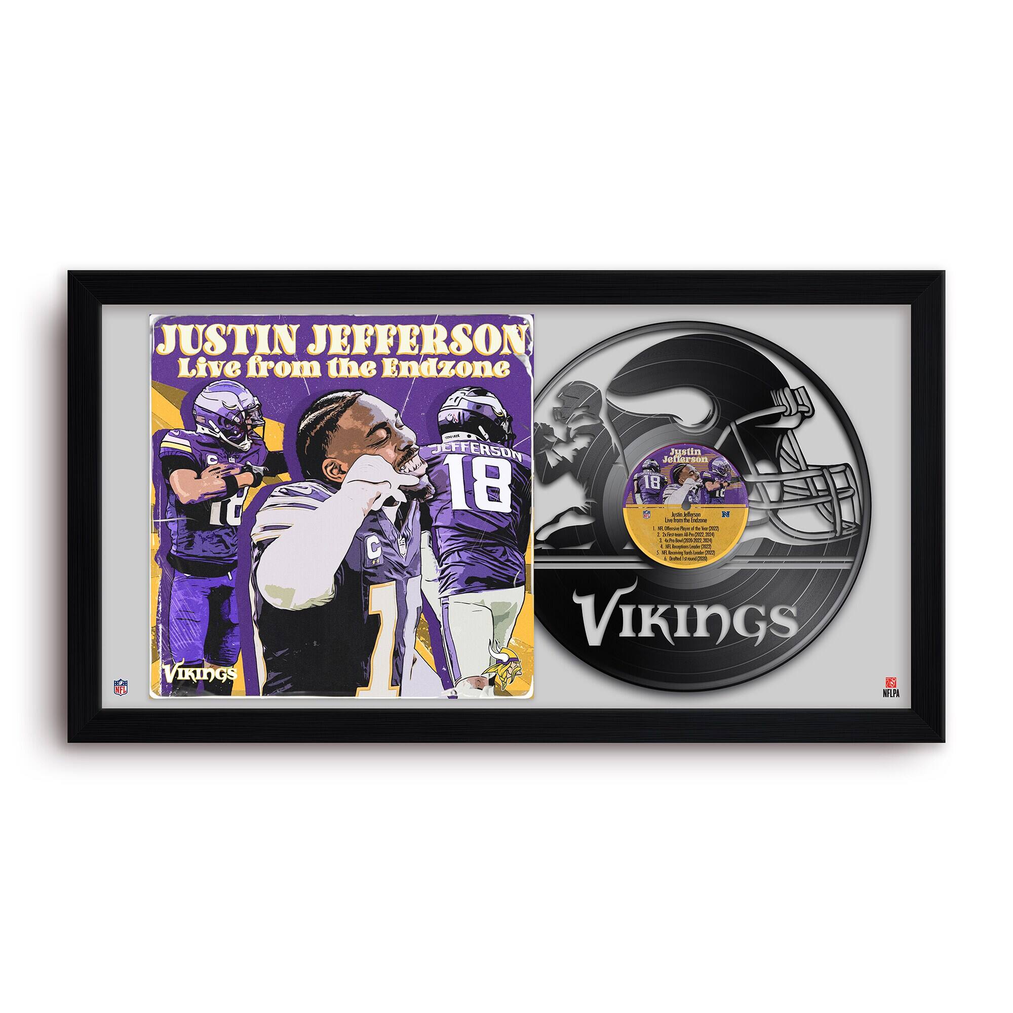Justin Jefferson Minnesota Vikings 14" x 26" Framed Art Vinyl Album Print