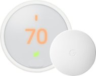Front Zoom. Google - Nest thermostat E with temperature sensor - White.