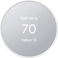 Google - Nest Smart Programmable Wifi Thermostat - Snow - Front_Zoom