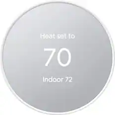 Front. Google - Nest Smart Programmable Wifi Thermostat - Snow.