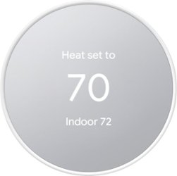 Google - Nest Smart Programmable Wifi Thermostat - Snow - Front_Zoom
