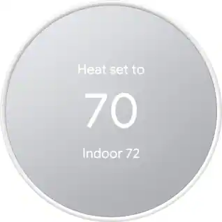 Front. Google - Nest Smart Programmable Wifi Thermostat - Snow.
