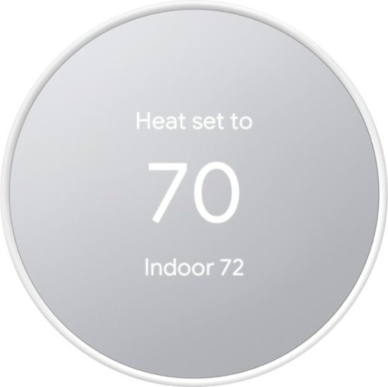Front Zoom. Google - Nest Smart Programmable Wifi Thermostat - Snow.