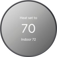 Google - Nest Smart Programmable Wifi Thermostat - Charcoal - Front_Zoom
