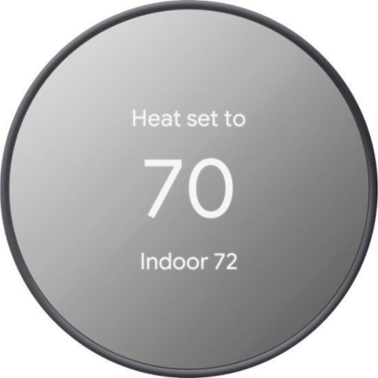 Front. Google - Nest Smart Programmable Wifi Thermostat - Charcoal.