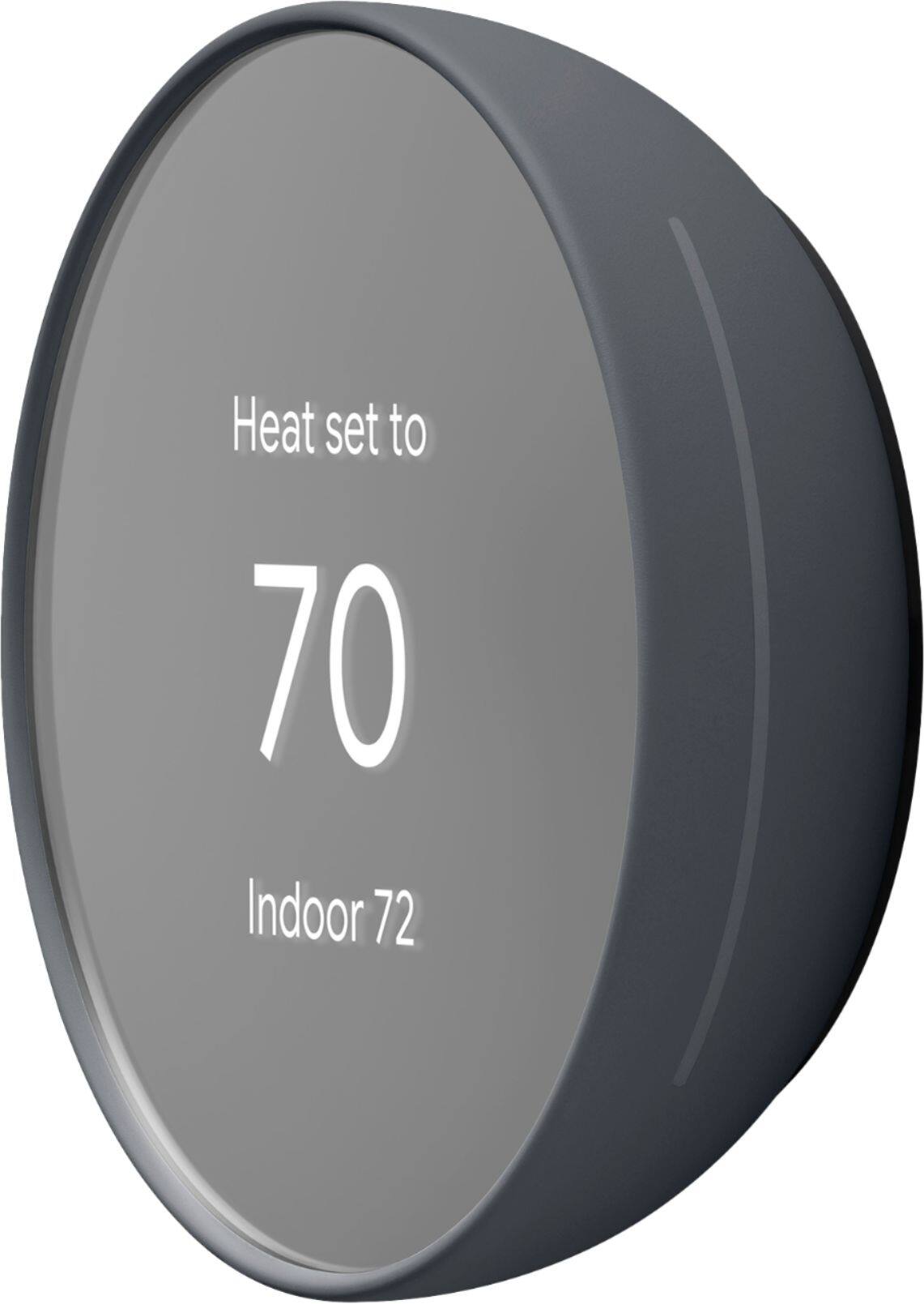 Alt View 11. Google - Nest Smart Programmable Wifi Thermostat - Charcoal.
