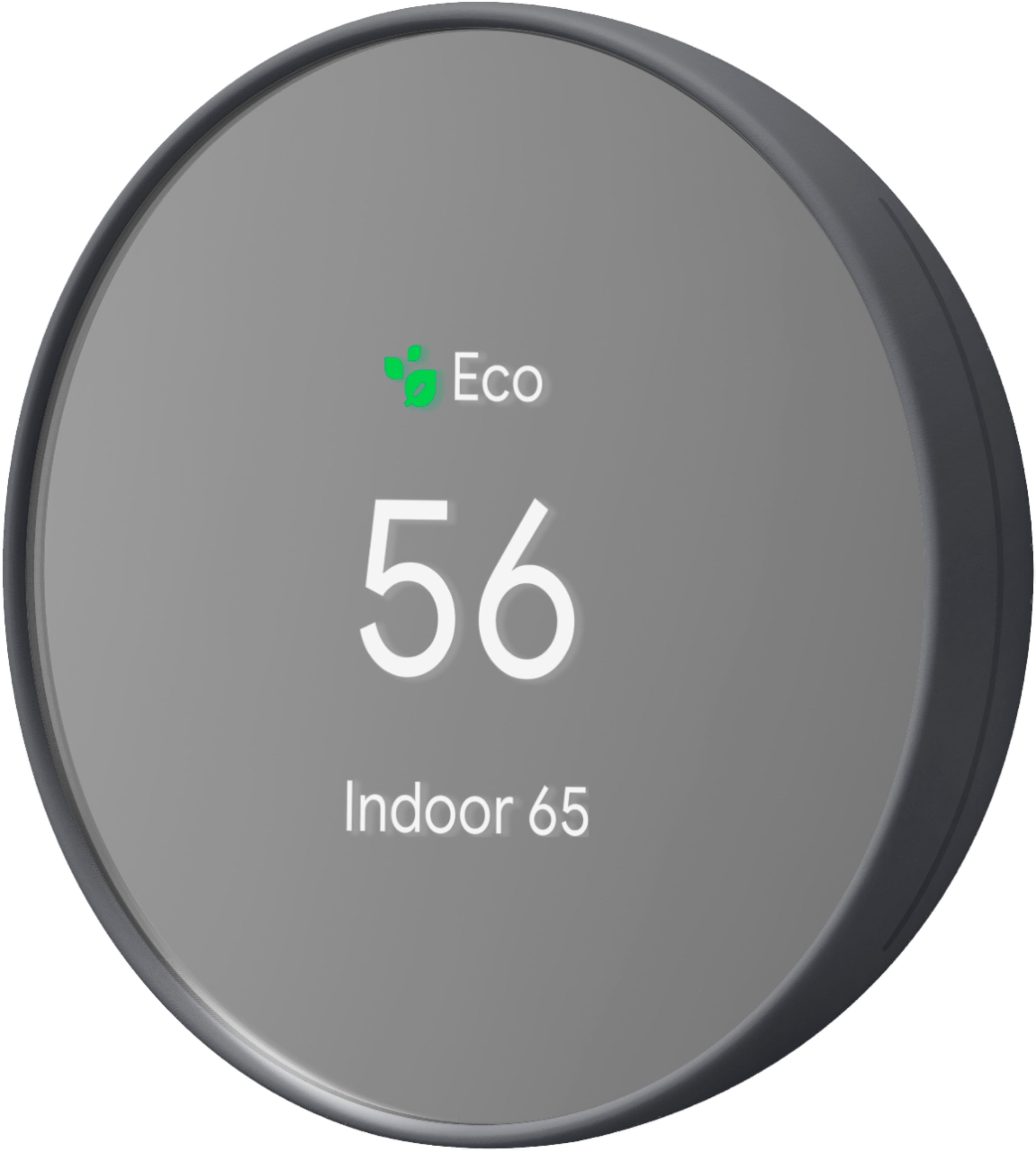 Alt View 16. Google - Nest Smart Programmable Wifi Thermostat - Charcoal.
