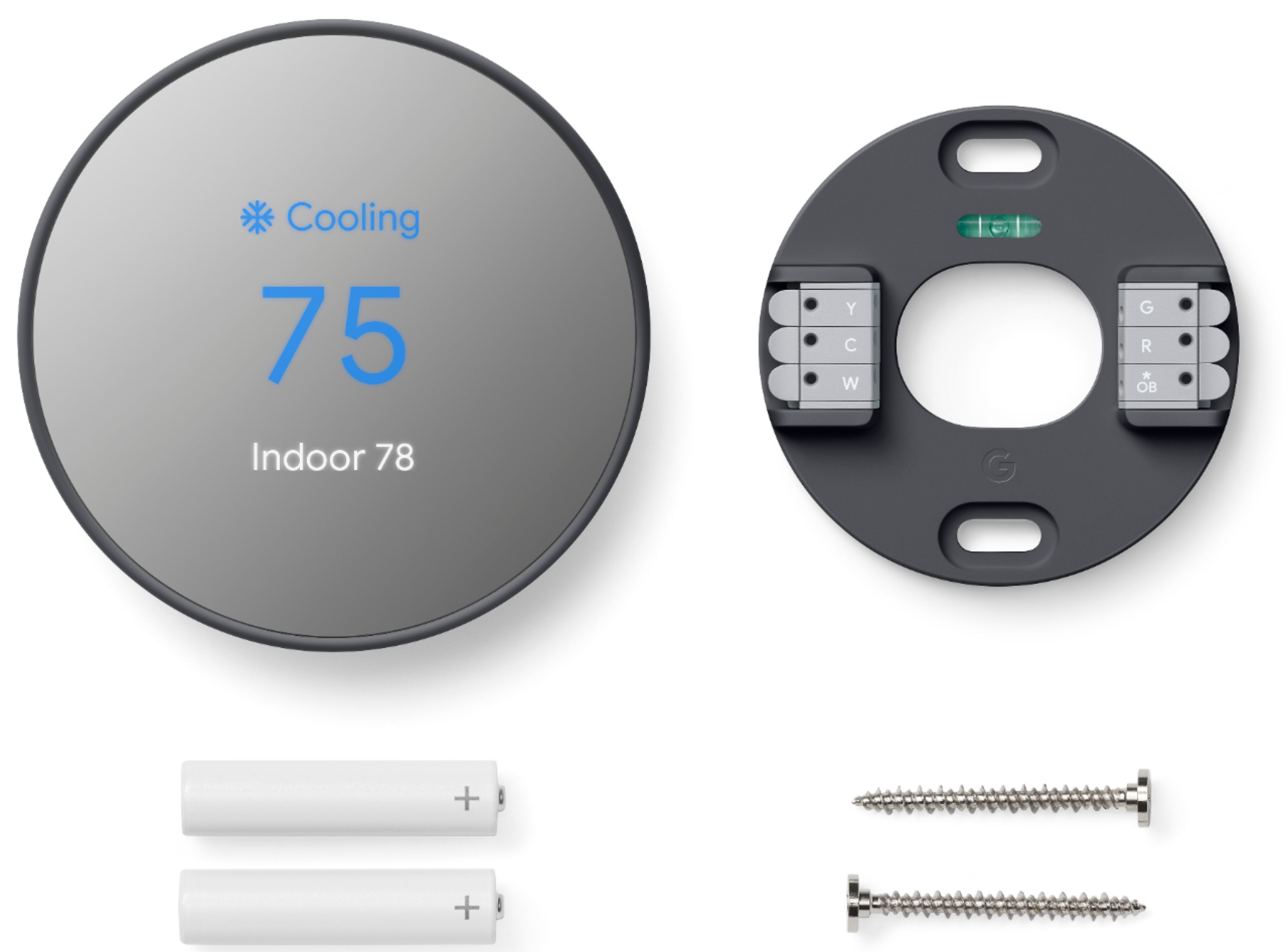 Google - Nest Smart Programmable Wifi Thermostat - Charcoal | Okinus