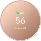Front. Google - Nest Smart Programmable Wifi Thermostat - Sand.