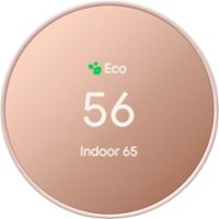Google - Nest Smart Programmable Wifi Thermostat - Sand - Front_Zoom