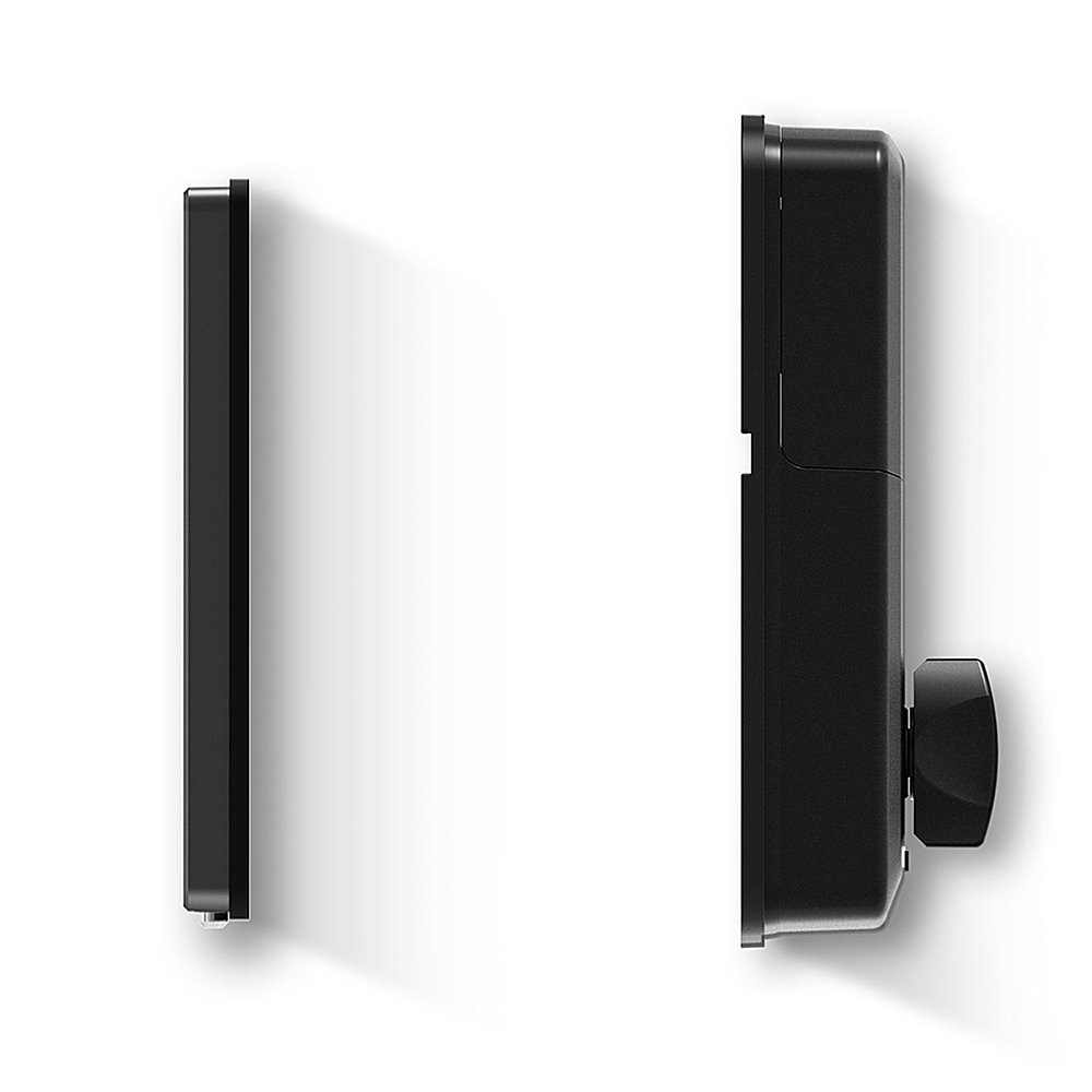 Left View: igloohome - 2S Smart Lock Bluetooth Retrofit Deadbolt with App/Keypad/Electronic Guest Key Access - Metal Gray