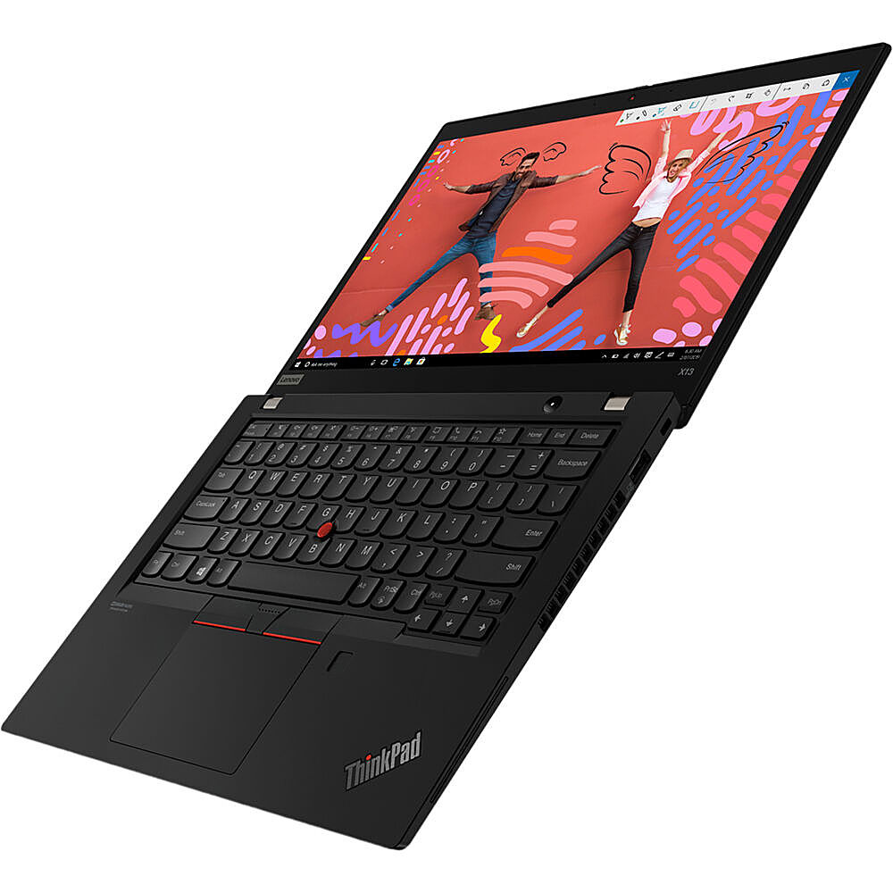 Left View: Lenovo - 14" ThinkPad X13 Gen 1 Laptop - 8GB Memory - AMD Ryzen PRO - 256GB Hard Drive