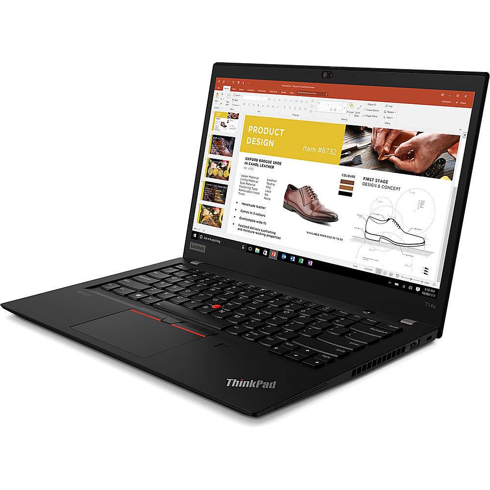 Angle View: Lenovo - 14" ThinkPad T14s Gen 1 Laptop - 8GB Memory - Intel Core i7 - 256GB Hard Drive