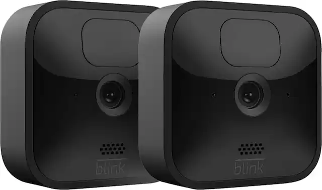 Front. Blink - 2 Outdoor (3rd Gen) Wireless 1080p Security System with up to two-year battery life - Black.