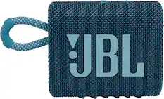Front. JBL - GO3 Portable Waterproof Wireless Speaker - Blue.