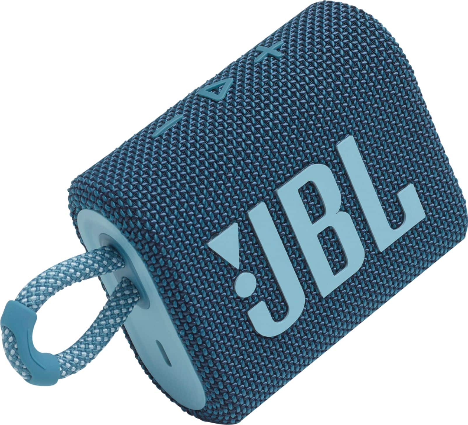 Left. JBL - GO3 Portable Waterproof Wireless Speaker - Blue.
