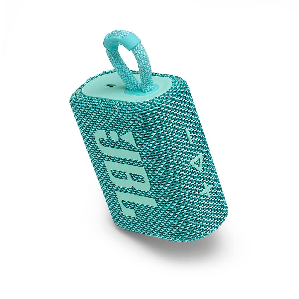 Left. JBL - GO3 Portable Waterproof Wireless Speaker - Teal.