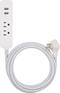 Cordinate - 2-Outlet 2-USB 10 Ft Braided Extension Cord, 41691 - Gray/White-Front_Standard