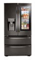 Front Zoom. LG - 28 Cu.Ft. 4-Door French Door Smart Refrigerator with InstaView, Dual Ice with Craft Ice, and Double Freezer - Black stainless steel.