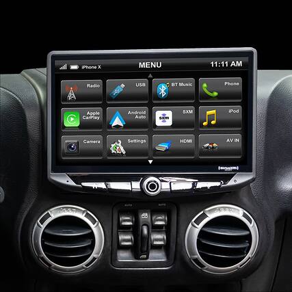 Front. Stinger - 10” Android Auto/Apple CarPlay Bluetooth Digital Media Receiver - Black.