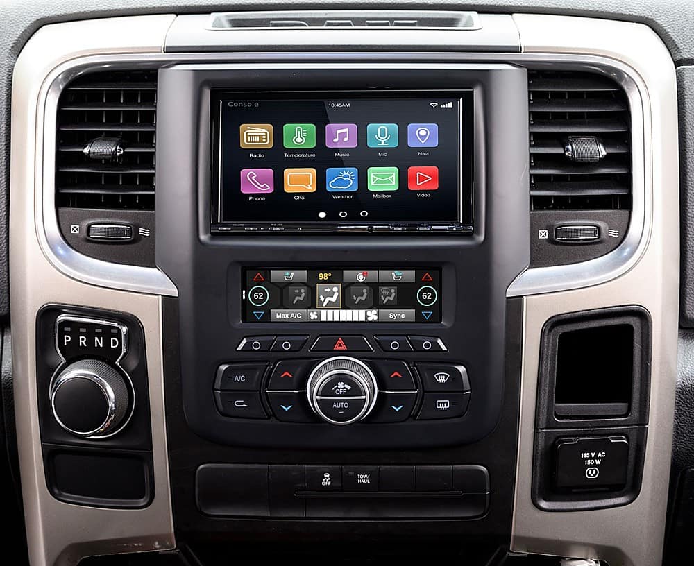 Alt View 11. PAC - Integrated Radio Replacement Dash Kit with Climate and Steering Wheel Controls for Select RAM Trucks - Black.